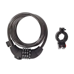 Кодовий замок Green Cycle GLK-189 в силіконовій обоймі 10x150см, зміна коду, світлодіодне підсвічування циферблата, чорний+ кріплення