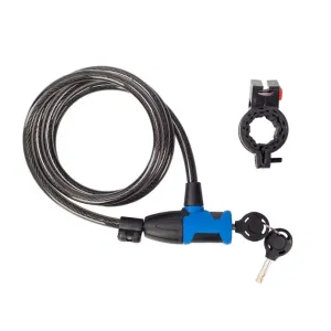 Замок на ключі Green Cycle GLK-255 із плетеним тросом 12х150см, чорний