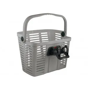 Корзина Bellelli Plaza Argento с креплением на руль, пластиковая, серая Корзина Bellelli Plaza Argento с креплением на руль, пластиковая, серая