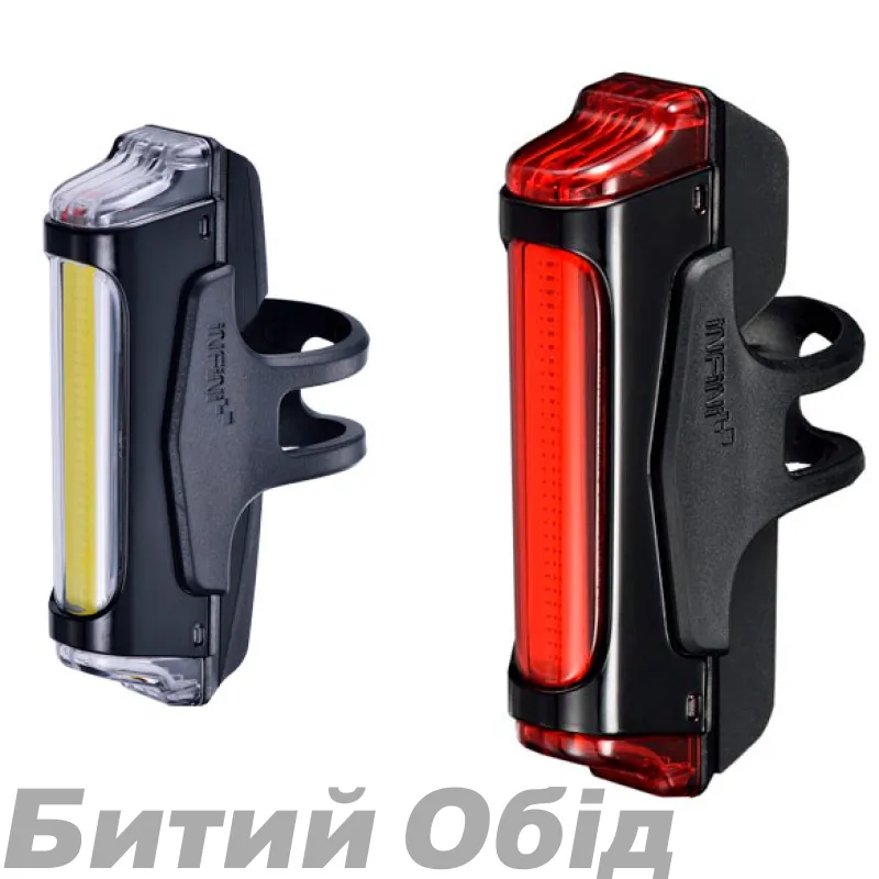 Комплект мигалок Infini SWORD I-461WR1-Black, 5 режимів, USB кабель, з кріп.