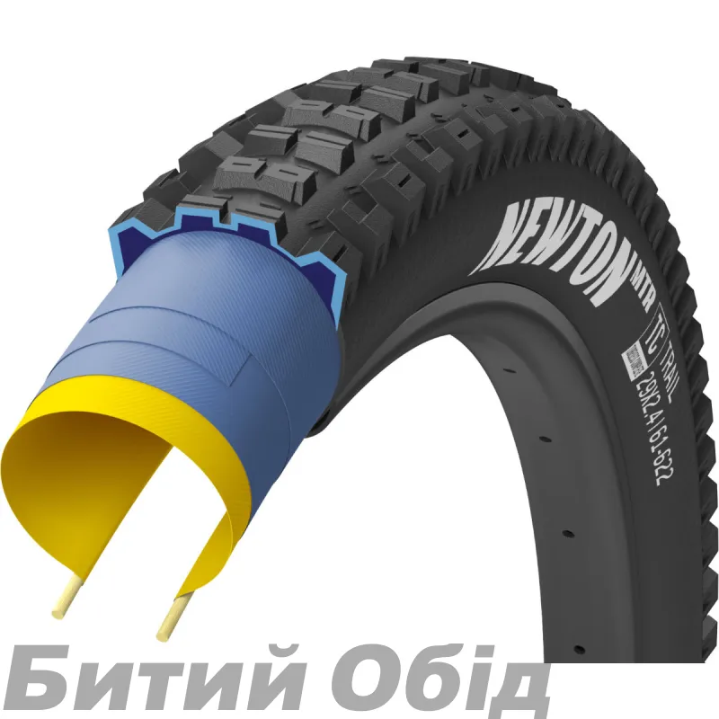 Покришка GoodYear NEWTON MTF tubeless complete,29x2.5 (64-622) folding, black, 120tpi