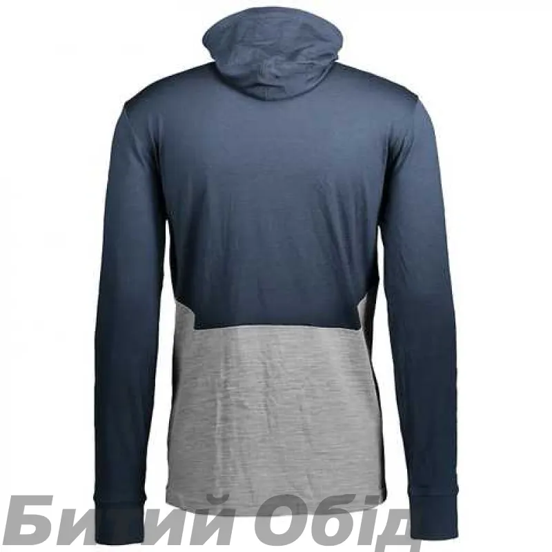 Термомайка з капюшоном SCOTT DEFINED MERINO dark blue/light grey melange 