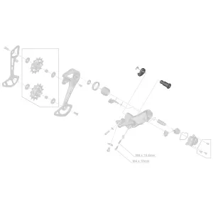 Блок кронштейна оси Shimano RD-M6100