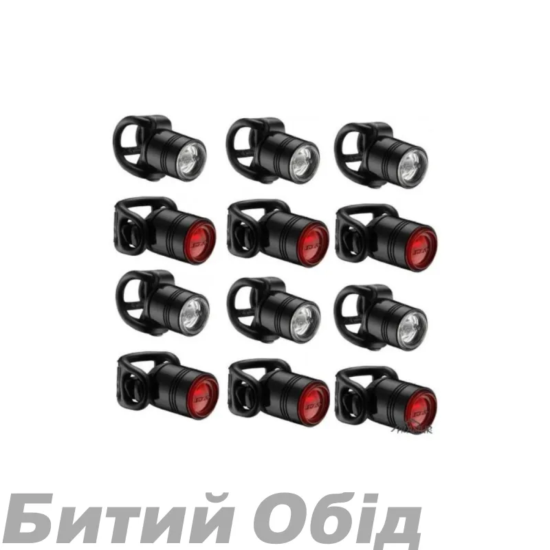 Набір переднього та заднього світла Lezyne FEMTO DRIVE BOX SET PAIR 6+6 штук Чорний 7 люменів Y10
