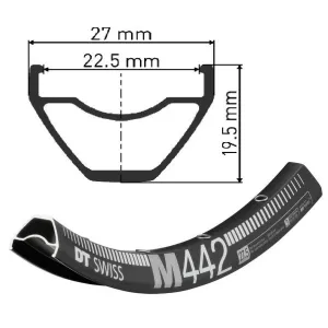 Обод DT Swiss M 442 27.5"