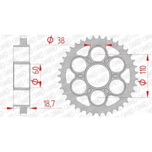 Звезда AFAM Steel Sprocket 525 - Ducati [Silver]