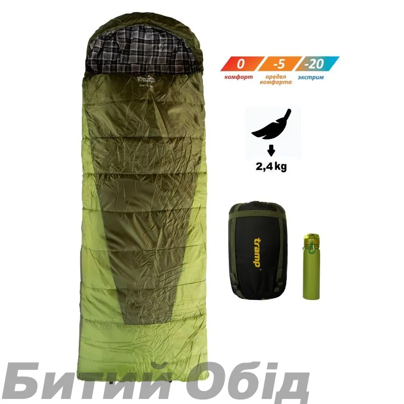 Спальний мішок Tramp Sherwood Long ковдра dark-olive/grey 230/100 UTRS-054L