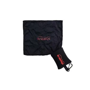 Салфетка из микрофибры с неопреновым чехлом и пластиковым карабином Tramp TRA-255