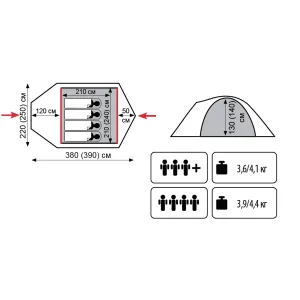 Палатка Tramp Lite Camp 4 