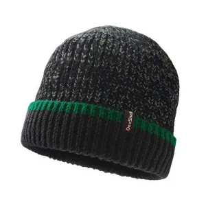 Шапка водонепроникна Dexshell Cuffed Beanie чорна з зеленою смугою 