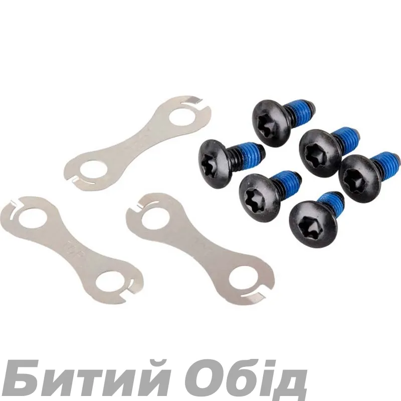 Фіксуючі болти і стопорні шайби Shimano монтажу 6-болт. ротора (6шт. комплект)