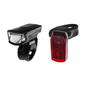 КОМПЛЕКТ: Світло Longus SINGLE переднє+заднє 1+1LED, 2ф-ції/2ф-ції, USB/батарейка, чорний КОМПЛЕКТ: Світло Longus SINGLE переднє+заднє 1+1LED, 2ф-ції/2ф-ції, USB/батарейка, чорний