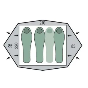 Палатка четырехместная Pinguin Gemini 210, Green (PNG 112)