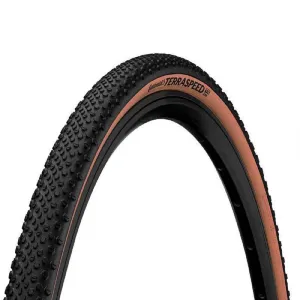 Покрышка бескамерная Continental Terra Speed ProTection 28" | 700 черная/коричневая, складная skin
