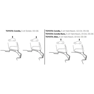 Монтажний комплект Thule 1205 для Toyota Corolla (mkIX)(E120)(хетчбэк и универсал) 2000-2007  Монтажний комплект Thule 1205 для Toyota Corolla (mkIX)(E120)(хетчбэк и универсал) 2000-2007