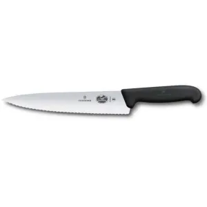 Ніж кухонний Victorinox Fibrox Carving обробний 22 см серрейторна заточка (Vx52033.22)