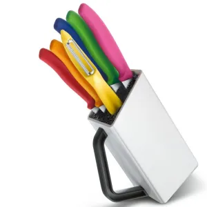 Набор кухонный Victorinox SwissClassic Utility Block 6шт с цветными ручками с подставкой 