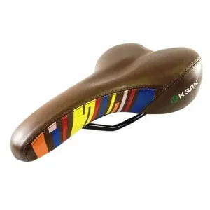 Седло K.SAN YBT- 6689 корич.цветн полоски