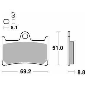 Тормозные колодки SBS Maxi Sinter Brake Pads, Sinter 198MS