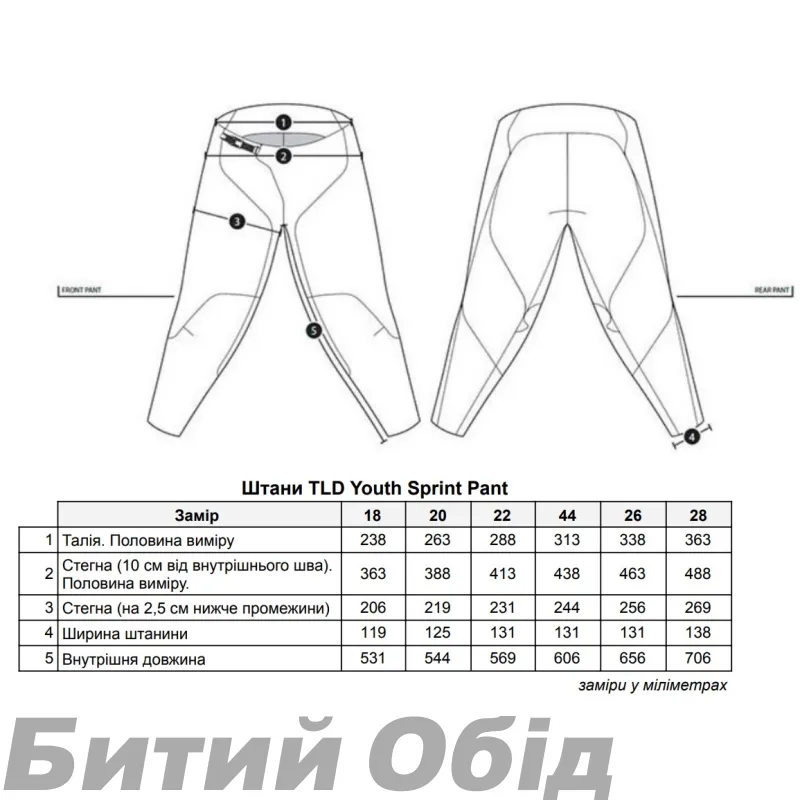 Детские штаны TLD Sprint Pant [BLACK] 