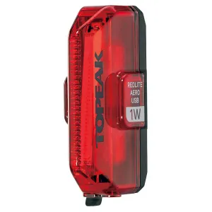 Фара задня диод Topeak RedLite Aero USB 1W 55люм 3 диоды 4 функции черный