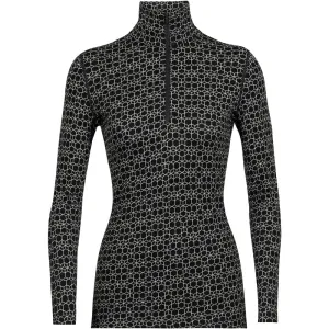 Термокофта ICEBREAKER 250 Vertex LS Half Zip Alpine Geo WOMEN BLACK/SNOW/J 