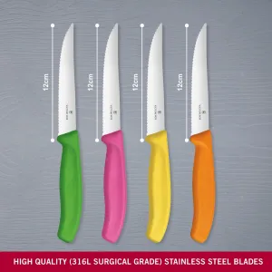 Набір кухонний Victorinox SwissClassic Cutlery Block Steak&Pizza 4шт з кольоровими ручками з підставкою