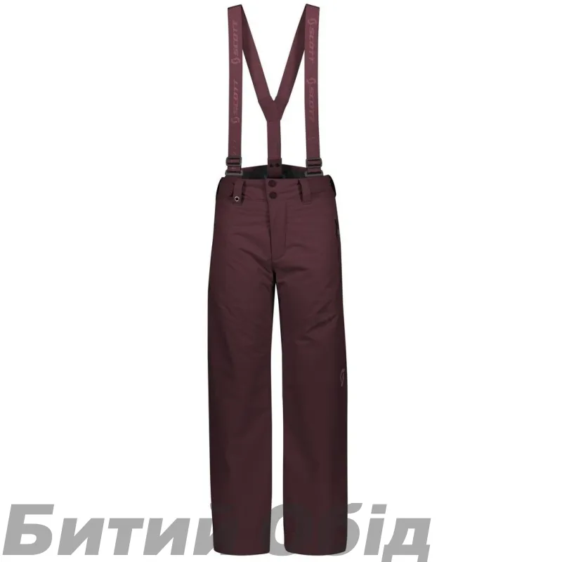 Штани гірськолижні підліткові  SCOTT JR VERTIC DRYO red fudge 