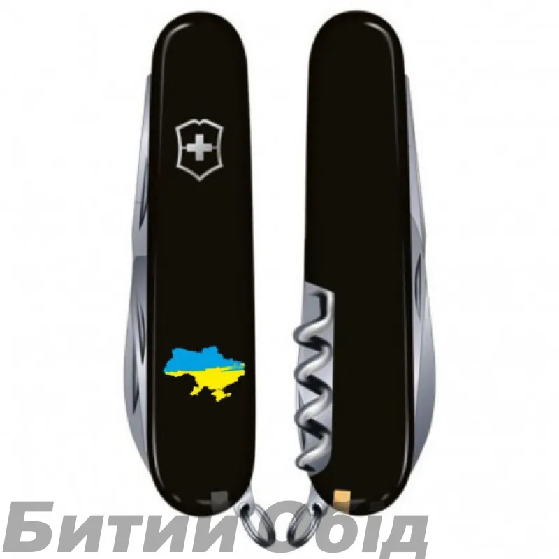 Складной нож Victorinox HUNTSMAN UKRAINE Карта Украины сине-желт. 1.3713.3_T1166u