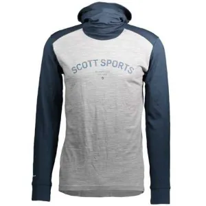 Термомайка с капюшоном SCOTT DEFINED MERINO dark blue/light grey melange 