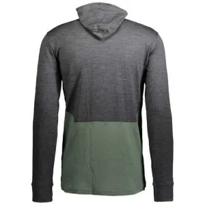 Термомайка с капюшоном SCOTT DEFINED MERINO dark grey melange/frost green 
