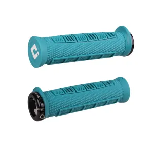 Грипсы ODI Elite Pro, V2.1 Lock-On Yeti Edition, бирюзовые с черными замками