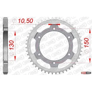 Звезда AFAM Steel Sprocket 525 [Silver], 48z