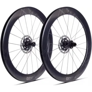 Колесо пер. + задн. 28" ERE GENUS II AE65 CARBON, Road, 100x12/142x12, CL, HG11, tubeless, черный сатин