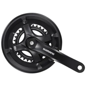 Шатуны Shimano FC-TY501, 175мм, 46x30, пластиковая защита, черные, OEM
