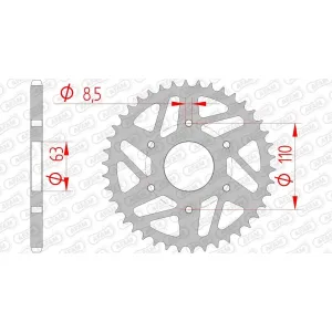 Звезда AFAM Steel Sprocket 520 [Black], 45z