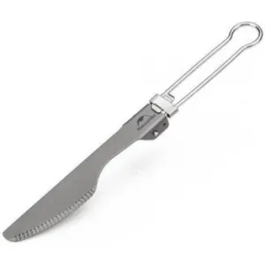 Нож титановый складной Naturehike NH19C001-J серый с мешочком