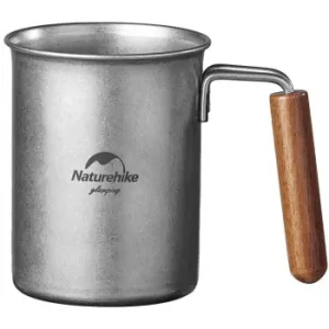 Кружка с деревянной ручкой 350 мл Naturehike NH21SJ001, нержавеющая сталь