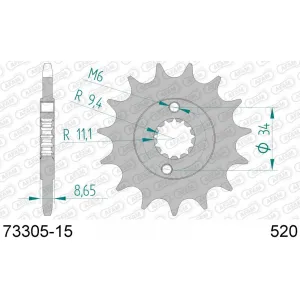 Звезда AFAM Shaft Sprocket 520, 15z