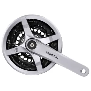 Шатуны SHIMANO FC-TY501, 170мм, 6/7/8 ск, защита звезд, серые