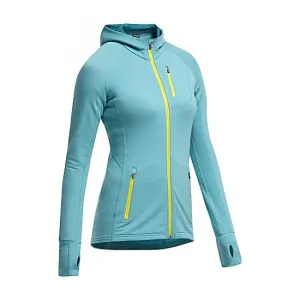 Кофта ICEBREAKER Quantum LS Zip Hood WMN glacier/сhartreuse/сruise S (образец)
