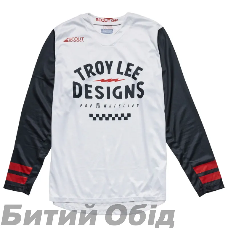 Мото джерси TLD Scout GP Jersey RIDE ON [CHARCOAL/VINTAGE WHITE] 
