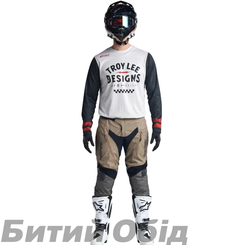 Мото джерси TLD Scout GP Jersey RIDE ON [CHARCOAL/VINTAGE WHITE] 