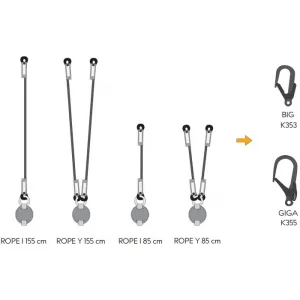 Амортизатор ривка SINGING ROCK Reactor 140 Rope Y 155 cm + 2xK355