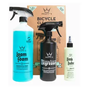 Набір для мойки Peaty's Gift Pack. Wash Degrease Lubricate Dry. шампунь 500ml / дегризер 500ml / мастило ланцюга 120ml. Dry