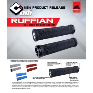 Грипсы ODI Ruffian v2.1 Lock-On MTB 135mm Blue