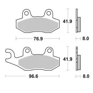Гальмівні колодки SBS Racing Brake Pads, EVO Sinter/Sinter 611RSI