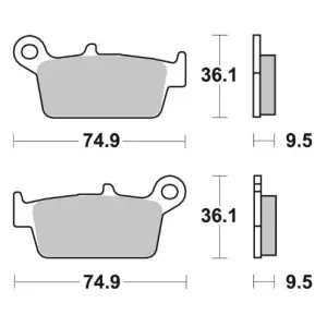 Гальмівні колодки SBS Racing Brake Pads, EVO Sinter/Sinter 604RSI
