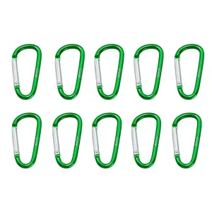 Набір карабінів алюмінієвих сувенірних Tramp 10 шт. 5 см без муфти green UTRA-298