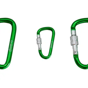 Набор карабинов алюминиевых сувенирных Tramp 10 шт 7 см с муфтой green UTRA-302